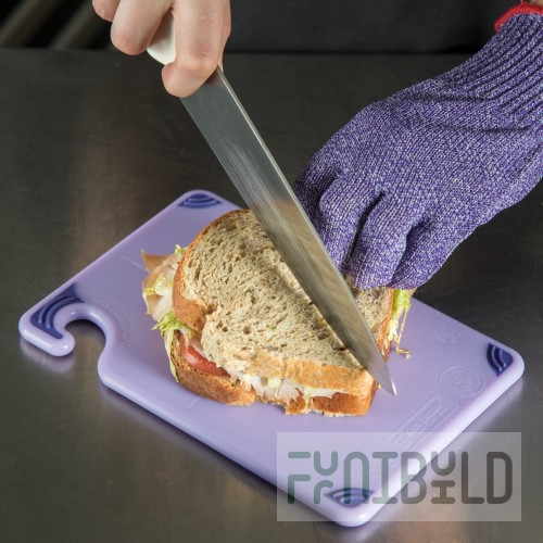 Carlisle CBG6938PR 9 Inch Purple Cutting Board with Food Safety Hook and Ruler
