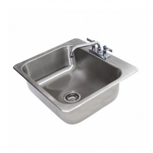 Advance Tabco DI-1-208 20 Inch Drop-In Sink with Faucet and Basket Drain Stainless Steel