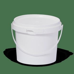 Bucket 800 ml, D=130mm, H=95mm, round, with seal, transparent
