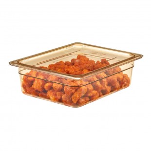 Cambro 20HPCH150 1/2 Size Food Pan Cover High Heat with Handle Amber
