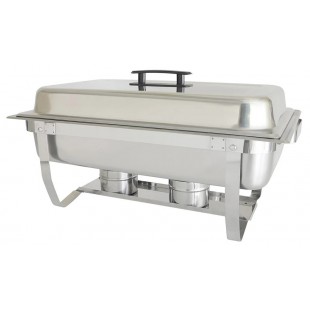 Thunder Group SLRCF001F 8 Quart Chafer Canned Heat Stainless Steel with Foldable Stand