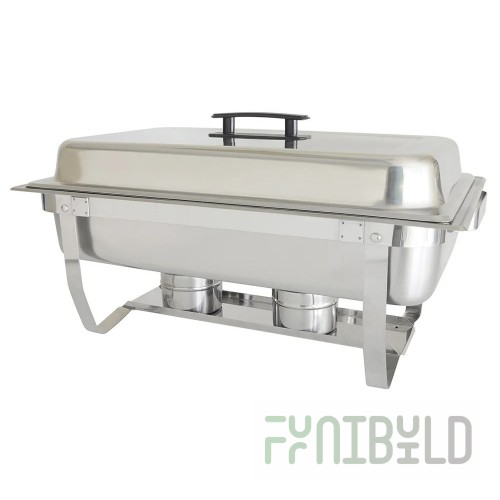 Thunder Group SLRCF001F 8 Quart Chafer Canned Heat Stainless Steel with Foldable Stand