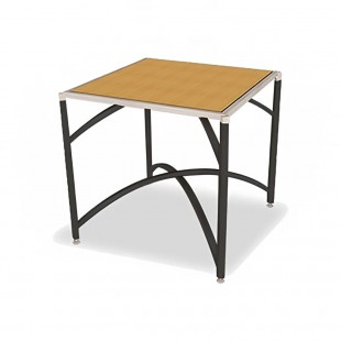 Forbes Industries 7036W-24 36 Inch Table Tropical Hardwood Steel Frame Textured Black