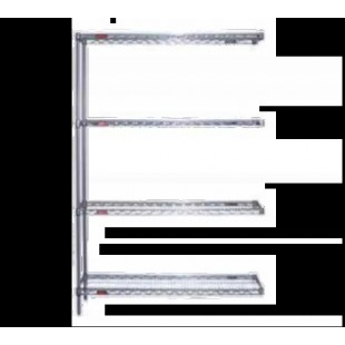 Eagle A4-74-1842S 42 Inch Add-On Shelving Unit 4-tier Stainless Steel with QuadTruss Design