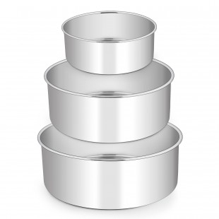 American Metalcraft 3801 3 Inch Deep Cake Pan Set Solid Aluminum 5 Piece Set