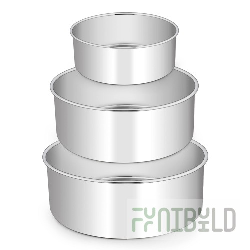 American Metalcraft 3801 3 Inch Deep Cake Pan Set Solid Aluminum 5 Piece Set
