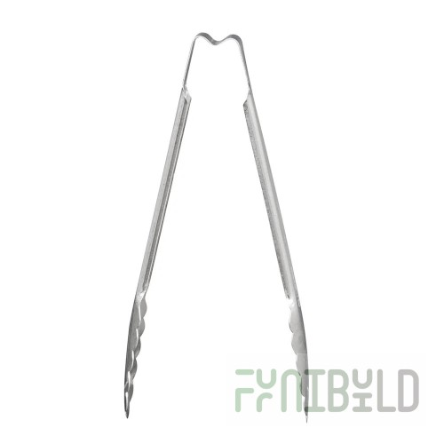 Vollrath 4780910 9-1/2 Inch Utility Tongs Scalloped Teeth Ergonomic Handle Stainless Steel