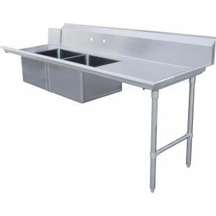 Omcan 48487 84 Inch Soiled Dishtable Straight Design Stainless Steel with Sinks