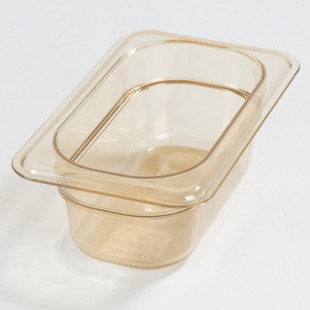Carlisle 3088613 6.88 Inch Amber Hot Food Pan Polyether Sulfone with Capacity Indicators