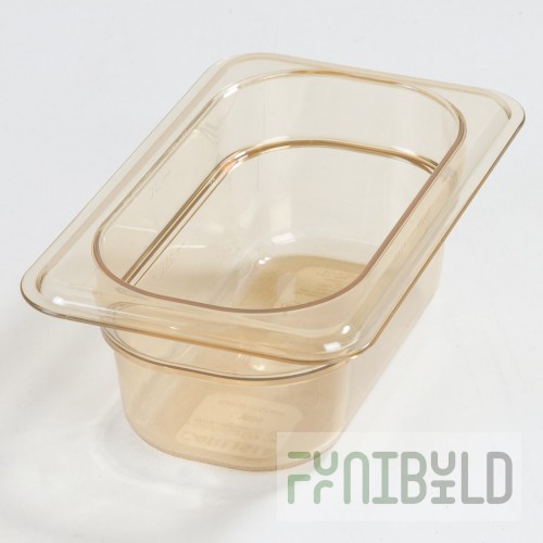 Carlisle 3088613 6.88 Inch Amber Hot Food Pan Polyether Sulfone with Capacity Indicators