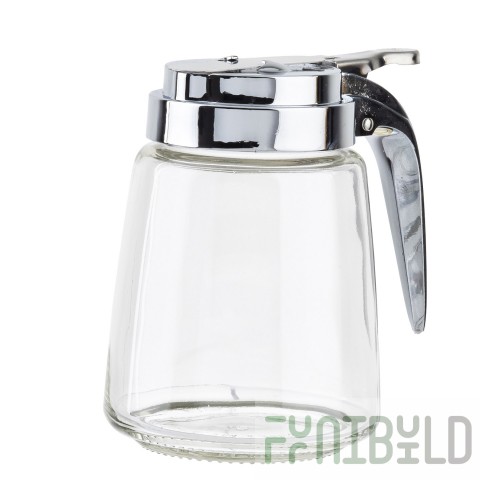 TableCraft 1370CP 8 oz. Modern Glass Syrup Dispenser with Chrome Plated ABS Top - 12/Pack