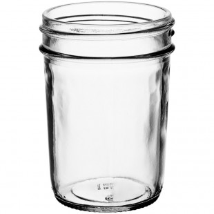 8 oz. Round Glass Mason Jelly Jar - 12/Case