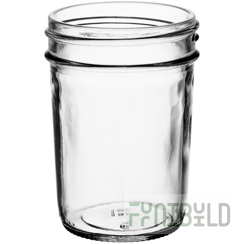 8 oz. Round Glass Mason Jelly Jar - 12/Case