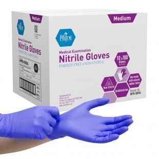 AllPoints 8014537 Box of 100 Gloves Powder-Free Medical Nitrile Indigo