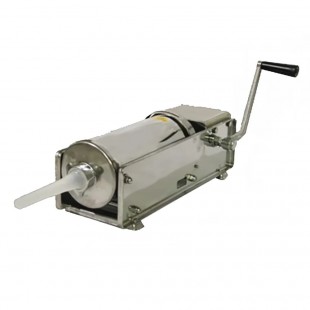 Omcan 13730 Manual Horizontal Sausage Stuffer 14 Inch Stainless Steel Direct Drive with Funnels
