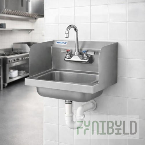 Hubert 28W-089 Kratos® Commercial Hand Sink With Gooseneck Faucet 17