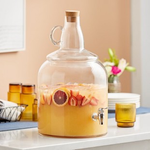 Acopa 4 Gallon Growler Glass Beverage Dispenser with Cork Lid