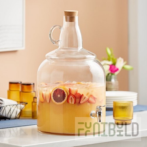 Acopa 4 Gallon Growler Glass Beverage Dispenser with Cork Lid