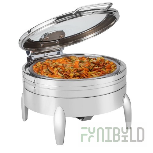 Cooktek CT-103128 15 Inch Round Chafing Dish Pan 6.5 Liter Stainless Steel