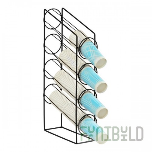 Cal-Mil Classic Black Wire 4-Compartment Countertop Cup Dispenser 24061-4-13
