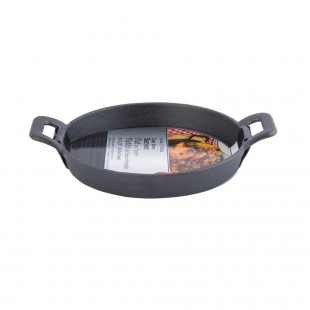 Tablecraft CW30152 24 Oz Round Fajita Platter With Handles Cast Iron
