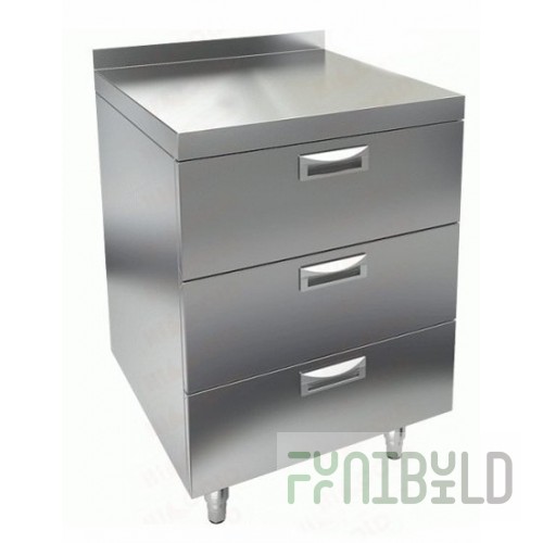 Wall-mounted table with drawers Hicold NBMT 3-4/7B (400x700x850mm; table with three drawers, with side)