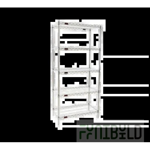 Eagle A5-86-2124C 24 Inch 5-Tier Wire Shelving Unit Chrome Finish with Hooks