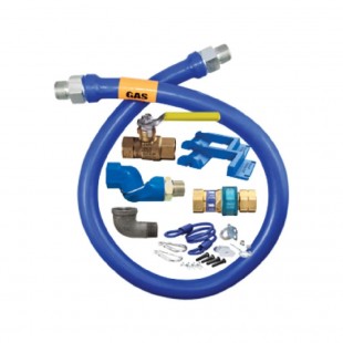 Dormont CAN16100BPQR36BX 1 Inch Diameter Length 36 Inch Gas Connector Hose Kit Stainless Steel Antimicrobial PVC with Quick Disconnect Valve and Elbow