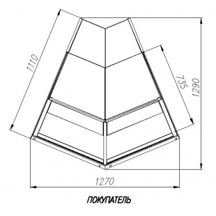 External angle 45º GC110 VM-3 wenge (VKhSu-1 Carboma GC110 external 45) dynamics, 0...+7 for the Pole showcase