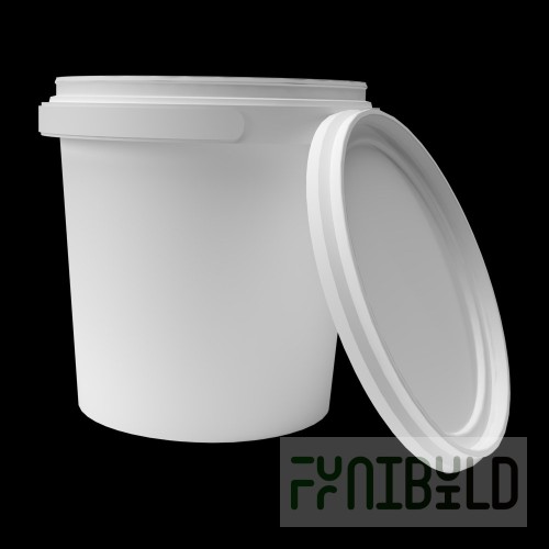 Bucket 850 ml., D=130mm H=105mm, with seal, round white