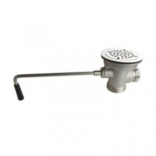 BK Resources EVO-LWR-S 3 1/2 Inch Lever Twist Waste Drain Stainless Steel Valve