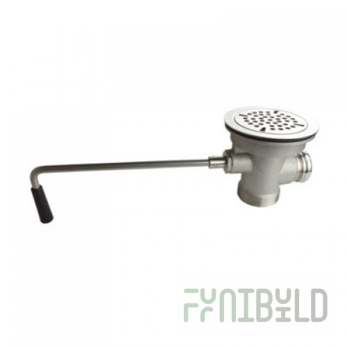 BK Resources EVO-LWR-S 3 1/2 Inch Lever Twist Waste Drain Stainless Steel Valve