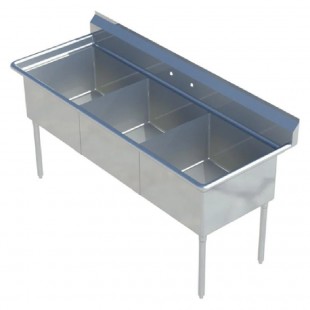 Sapphire Manufacturing SMS1821-3 Sink 3-compartment 59