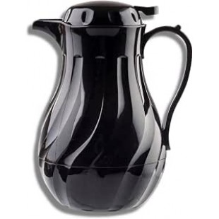 Tablecraft 1001501 64 Oz Coffee Decanter Plastic with Thumb Press Black