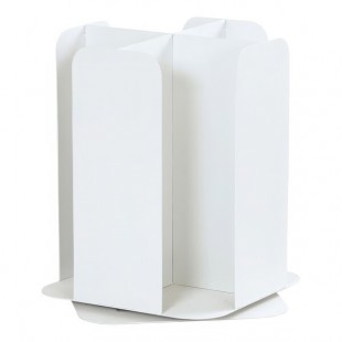Cal-Mil Juno White Powder-Coated Metal 4-Section Revolving Countertop Soup Cup / Lid Organizer 23845-15