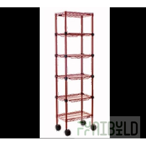 Eagle MC1424-48-4R 24 Inch Aisle Merchandising Cart 4-tier Red Epoxy Finish