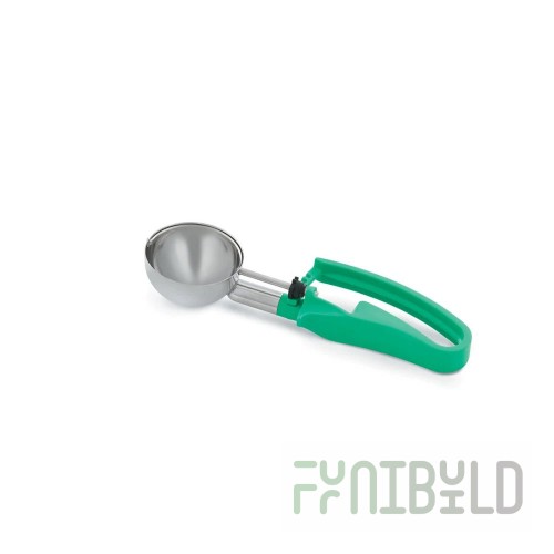 Vollrath 47393 2.8 Oz Disher Standard Length Ergonomic Plastic Handle Green