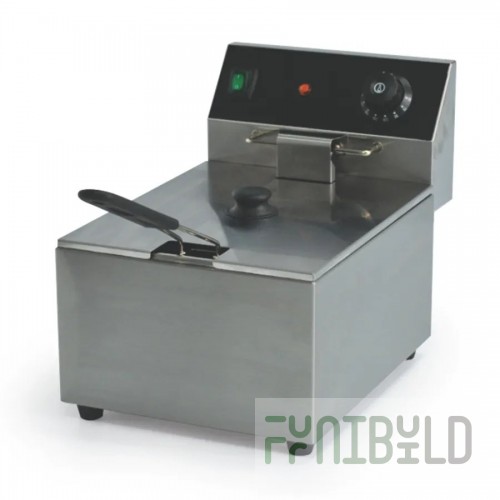 Global Solutions by Nemco GS1610 8.5 Inch Deep Fryer 10 Lb Capacity with Removable Oil Pan
