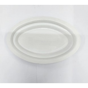 Stanton Trading STSC-13B 11-5/8 Inch Oval Scalloped Ceramic Platter White with Black Band Stanton Trading STSC-13B 11-5/8 Inch Oval Scalloped Ceramic Platter White with Black Band