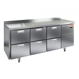Table with refrigerated cabinet Hicold GN222/TN B/Tabletops (1835x700x850mm, 0.51 kW, 220V, -2...+10 °C)