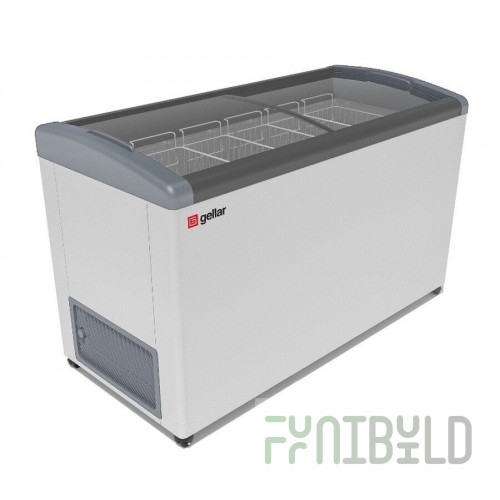 Chest freezer V=380 l GELLAR FG 400 C gray (1200x600x840, -12…-25C, 4 baskets, wheels, lock)