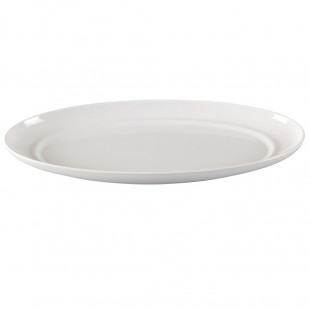 Yanco CAT-5017 16-1/2 Inch Oblong Platter Dishwasher Safe Melamine White