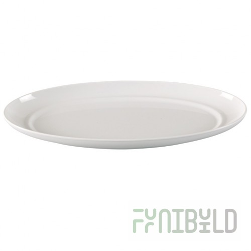 Yanco CAT-5017 16-1/2 Inch Oblong Platter Dishwasher Safe Melamine White