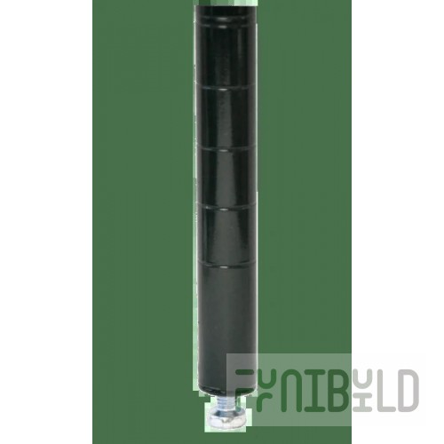 Omcan 48093 1 Inch Post With Leveler Epoxy Coated Black NSF
