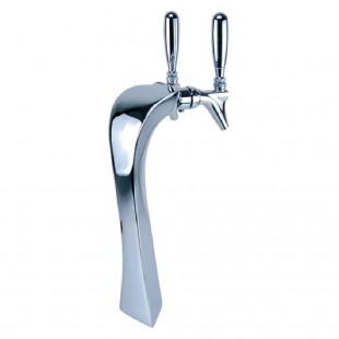 Micro Matic E-G5-2-C-A 12 Inch Air-Cooled Chrome Draft Tower with 2 Faucets