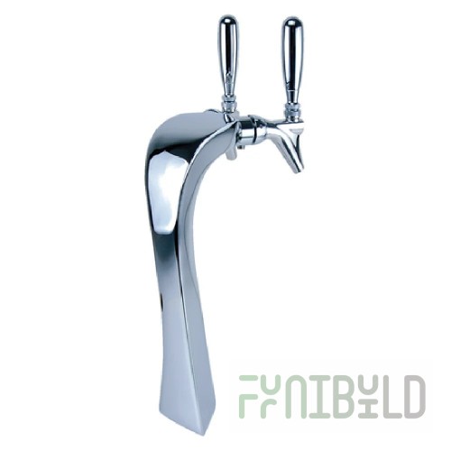 Micro Matic E-G5-2-C-A 12 Inch Air-Cooled Chrome Draft Tower with 2 Faucets