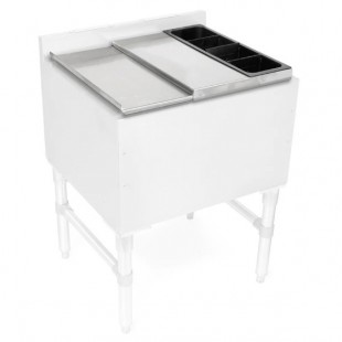 John Boos UBIBL-1830-BWH 30 Inch Underbar Ice Bin Cover with Bottle Well Holder Stainless Steel