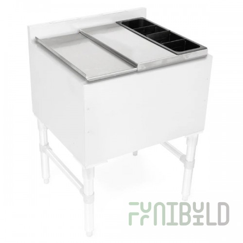 John Boos UBIBL-1830-BWH 30 Inch Underbar Ice Bin Cover with Bottle Well Holder Stainless Steel