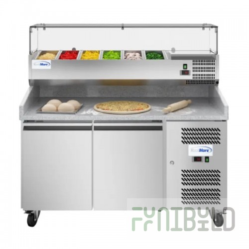 Koolmore KM-RPCPS-2D59-GRT Commercial Granite Top Refrigerated Pizza Prep Counter