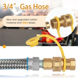 Optional 60 Inch Gas Flex Hose Quick Disconnect with Restraining Device 3/4 Optional 60 Inch Gas Flex Hose Quick Disconnect with Restraining Device 3/4